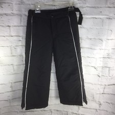 Athletech Kids Black Snow Pants Size 4/5 XS Poly Nylon Belt Zippered Bottoms