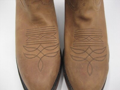 BOULET 1828 Amber Brown Leather Cowboy Western Boots Men display picture 3