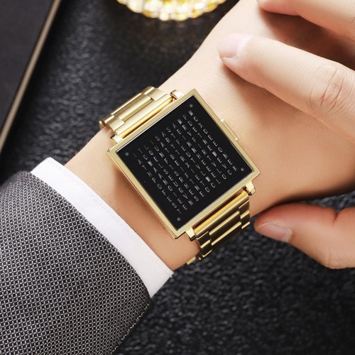 Digitale LED Musteranzeige Herrenuhr 3ATM Sport Stahl√ E4L1 - Bild 5 von 12