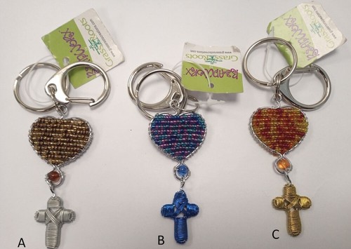 LLAVEROS BEADWORX CRUZ CONTEMPO CORAZÓN DE PEZ RELIGIOSO ICTYS LLAVERO REGALO - Imagen 22 de 29