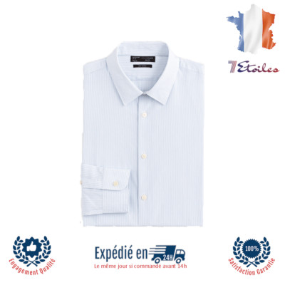 Herren Hemd Slim Fit Fleckenschutz 100% Baumwolle Größe M / L Ranospot Blau