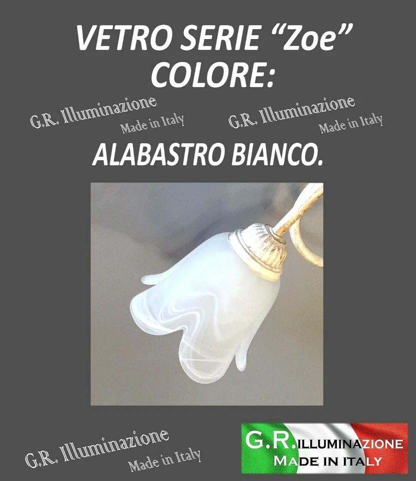 LAMPADARIO IN FERRO BATTUTO 5 LUCI AVORIO ARGENTO E ORO SOSPENSIONE PENDENTE Zoe - Immagine 3 di 4