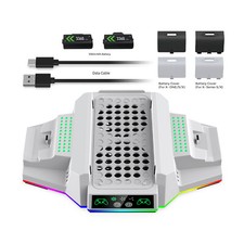 For Xbox Series S Cooling Fan Stand Base Controller Charging Station RGB Light