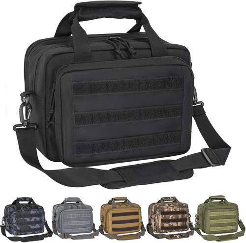 Gun Range Bag, Tactical 2 Pistol Bag for Handguns and Ammo, Firearm Shooting