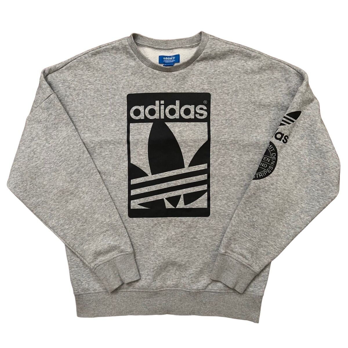 Adidas Originals Street Graphic Sweatshirt Side Zipper Gray Adidas Originals Street Graphic Sweatshirt Side Zipper Gray