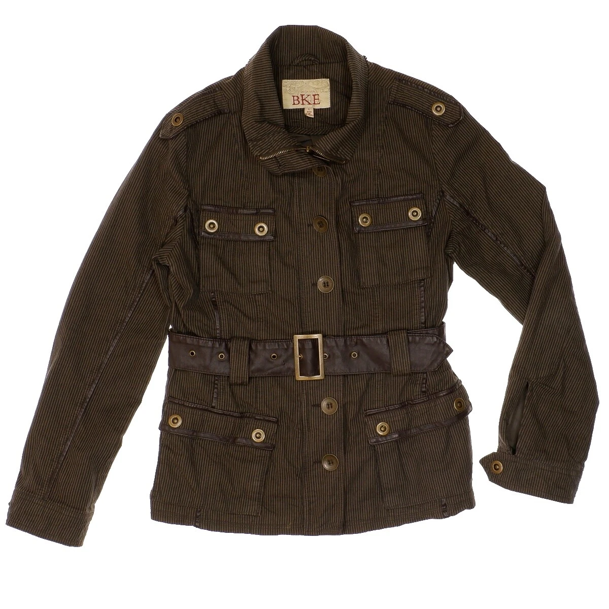 Buckle marrón sólido abrigos, chaquetas y chalecos para Mujeres