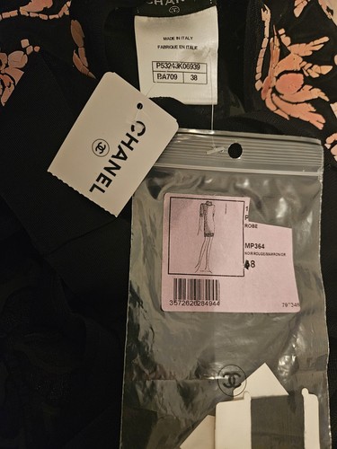 7K Neu Chanel 2016 Schwarz Seoul 2-teiliges Kleid Set 34 36 38 2 4 6 Blumen Party LBD S M - Bild 23 von 24