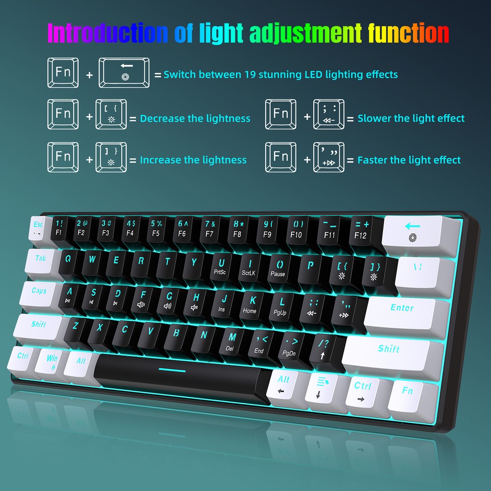 V900 61-Key Mechanical Gaming Keyboard with High-Quality E3Q6 Switches