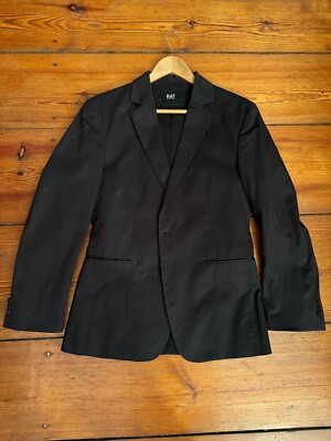 Raf By Raf Simons Black Cotton Blazer Jacket Size UK 38 EU 48