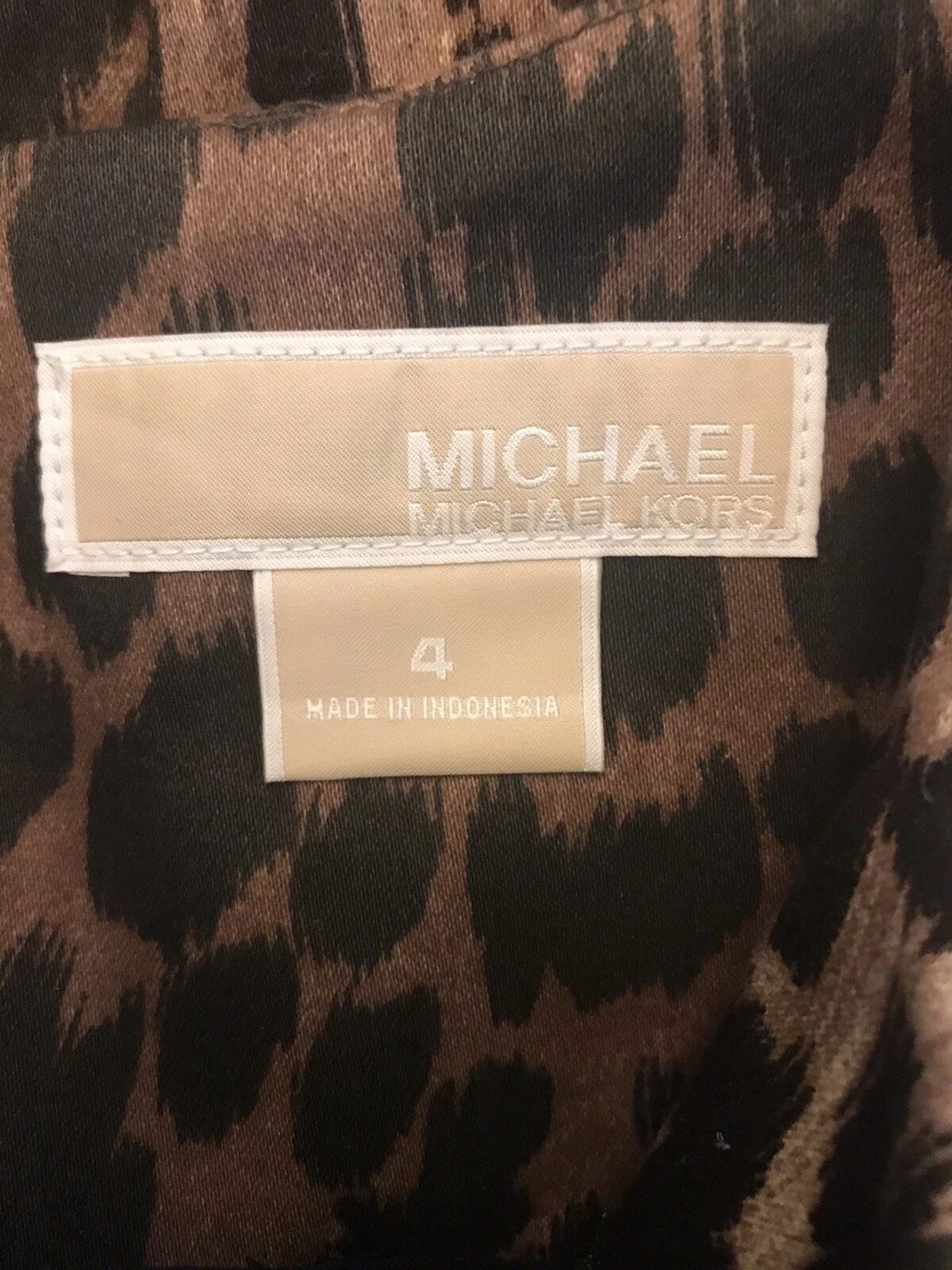 Abito tubino donna senza maniche stampa leopardata MICHAEL KORS taglia 4