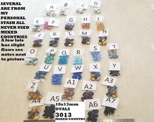 6 Vtg 18x13mm Oval Rhinestone pointed + Czech WG Swarovski Jewelry 3013 Repair