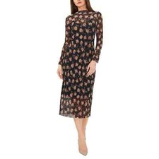 Vince Camuto Womens Mock-Turtleneck Midi D Rich Black M S
