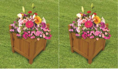 Holz Gartenpflanzgefäße Outdoor Pflanzen Blumen Topf quadratisch rechteckig Display - Bild 3 von 7