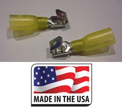 (25) 12-10 ga. Piggyback 3M Heat Shrink Quick Disconnect Terminal Made in USA