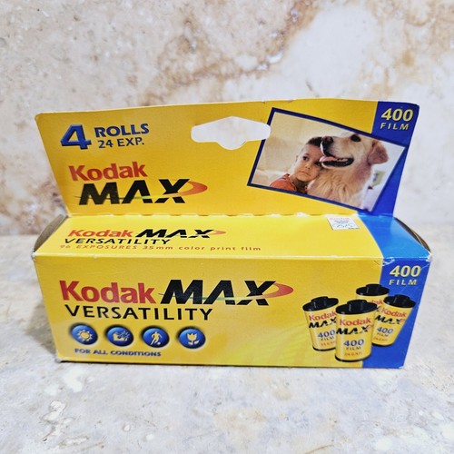 Vintage Kodak Max Versatility 400 Speed 35mm Camera Film 4 Rolls 24