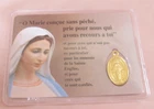 Pious Image and Medal Under Plastic Virgin Mary MEDUGORJE Religious Icon