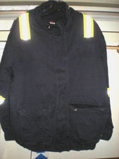 Bulwark FR Men's Flame Resistant Navy Lined Bomber Hi Viz Safety Jacket VG A