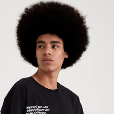 Amnenl Mens Afro Wig Curly Black Short Wigs Kinky Fancy Funny 70S Costume Hallow