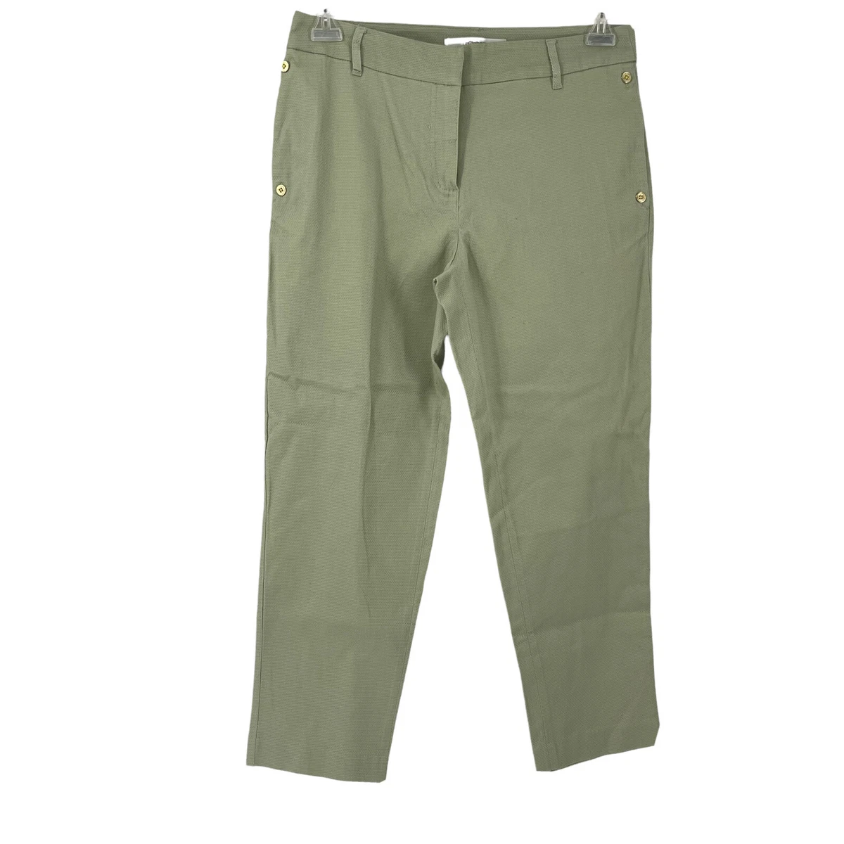 Liz Claiborne Cropped Pants Green Textured Mid Rise Skinny