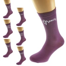 Purple Wedding Design Socks UK Mens 5-12 in Various Roles X6N880