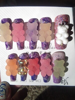 gummy bear press on nails size med