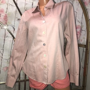 Coldwater-Creek-Women-039-s-Button-up-Shirt-size-M-pink-100-cotton-EUC-N5