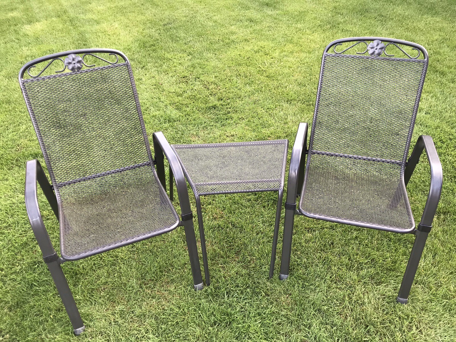 Kettler Siena Garden Patio Bistro Companion Set In Iron Grey,2 Chairs