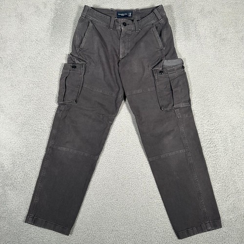 Abercrombie & Fitch Cargo Pants Fits 28x27 Gray Faded Utility Stretch Flaws