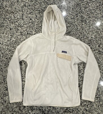 Patagonia Jacket Adult L White Snap T Fleece Fuzzy Sweater Outdoor Casual  Women