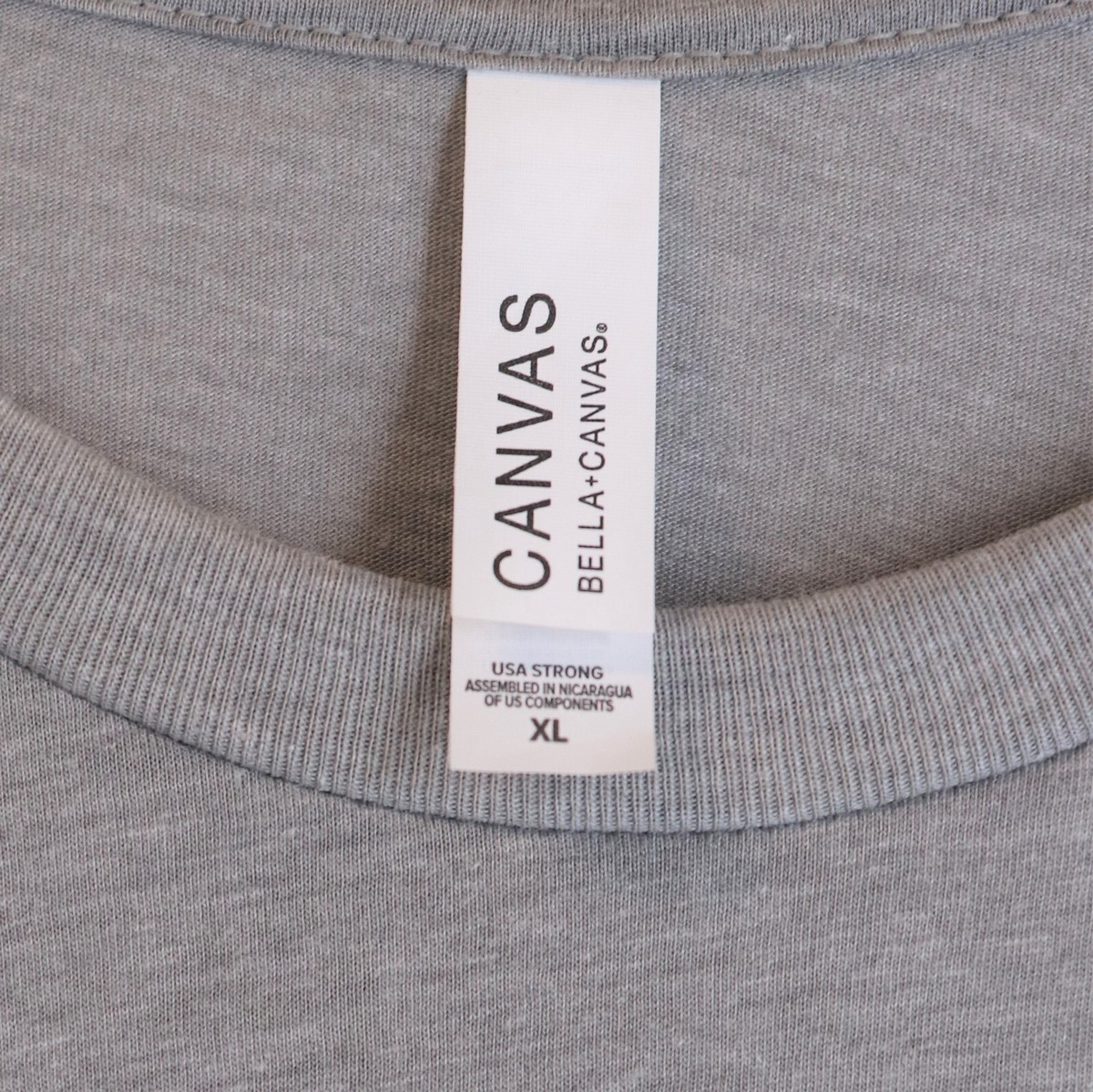 Canvas C3200 Maglietta Unisex Con Maniche 3/4 – Bianco/Grigio Scuro, Taglia XXL, Cotone Comfort
