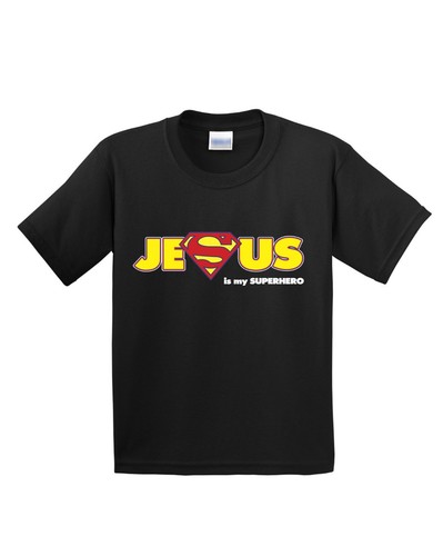Jesus Is My Super Hero Christian Faith Religious Church Kids T Shirt New Gift - Picture 5 of 14