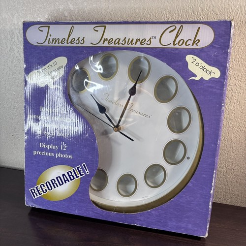 Timeless Treasures Clock Wall Mount 12 Photos w/ Recordable Message-New Open Box - Picture 4 of 11