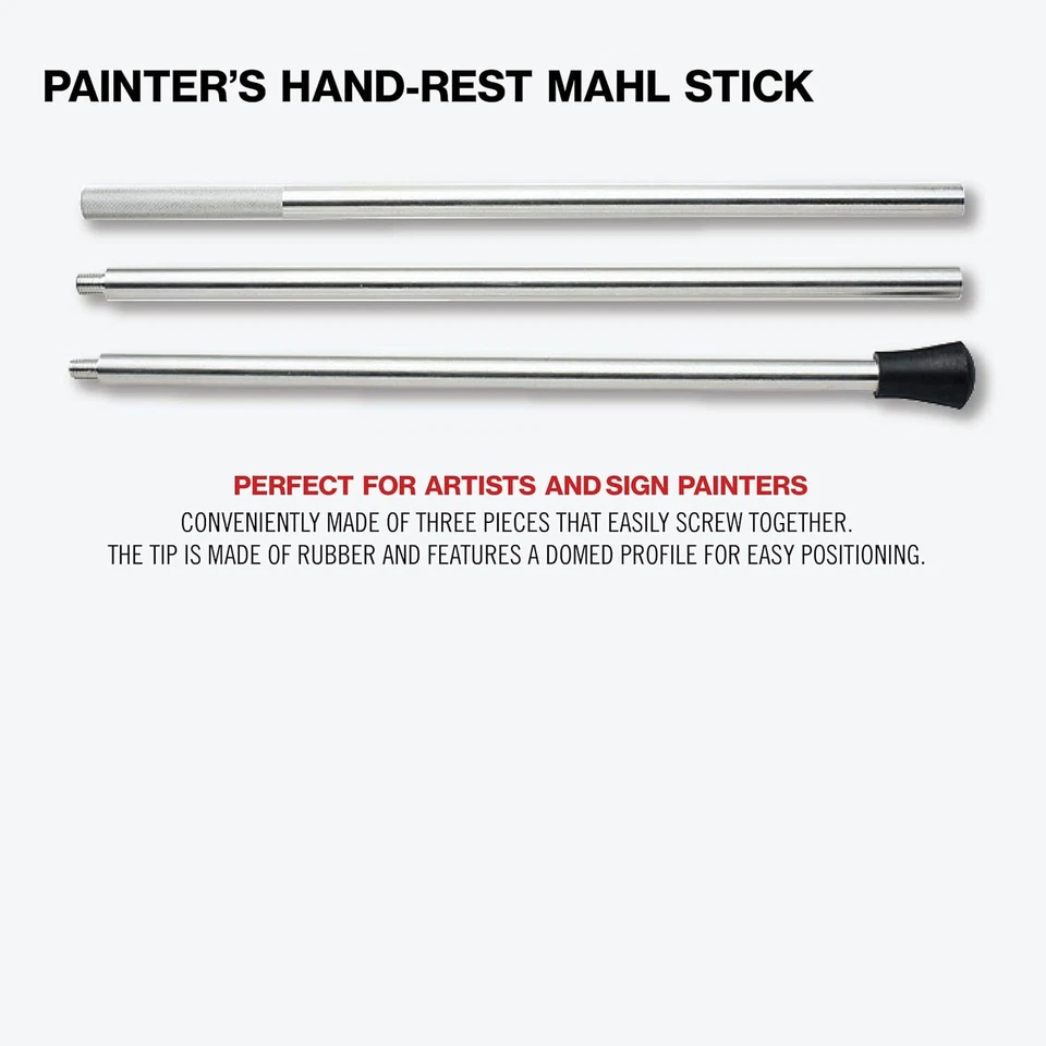 Excel Blades Aluminum Mahl Stick for Painting, Painter Hand Rest, 30 Silver  - Image 4 of 4
