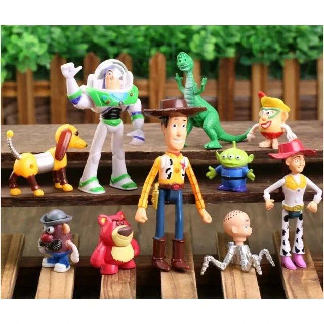 10 peças brinquedos Toy Story Woody Rex e mais bonecos de ação fofos brinquedo de topo de bolo - Imagem 2 de 4