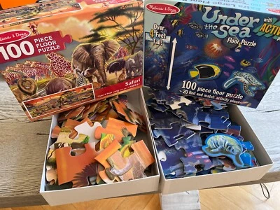 2 Melissa & Doug extra große Floor Puzzles Under the Sea + Safari über 1 Meter! - Bild 1 von 4