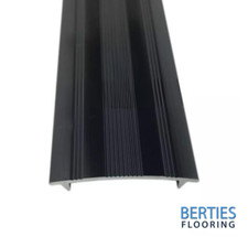 Carpet to Carpet Cover Strip Black Finish Threshold Metal Door Bar 2.7m (9ft)