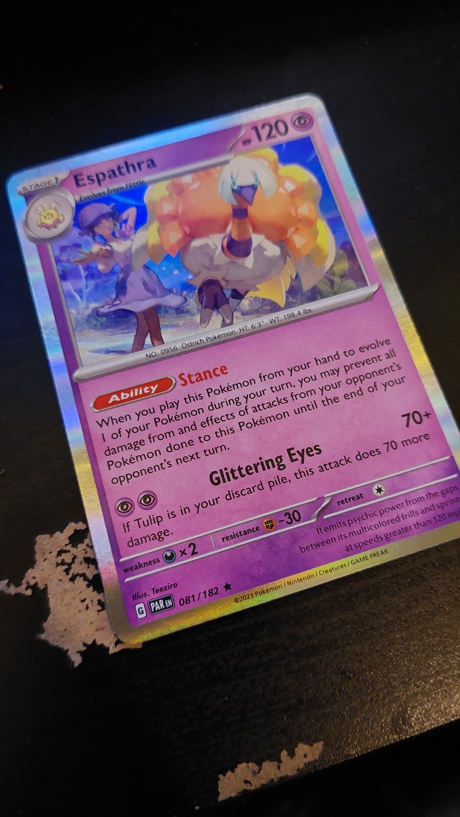 Espathra (81/182) Holographic Pokemon card