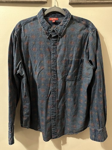 Arizona Jeans Men’s Shirt Long Sleeve Front Button Size XL