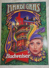 Vintage 1994 Anheuser Busch Advertising BUDWEISER MARDI GRAS POSTER 30" x 22"