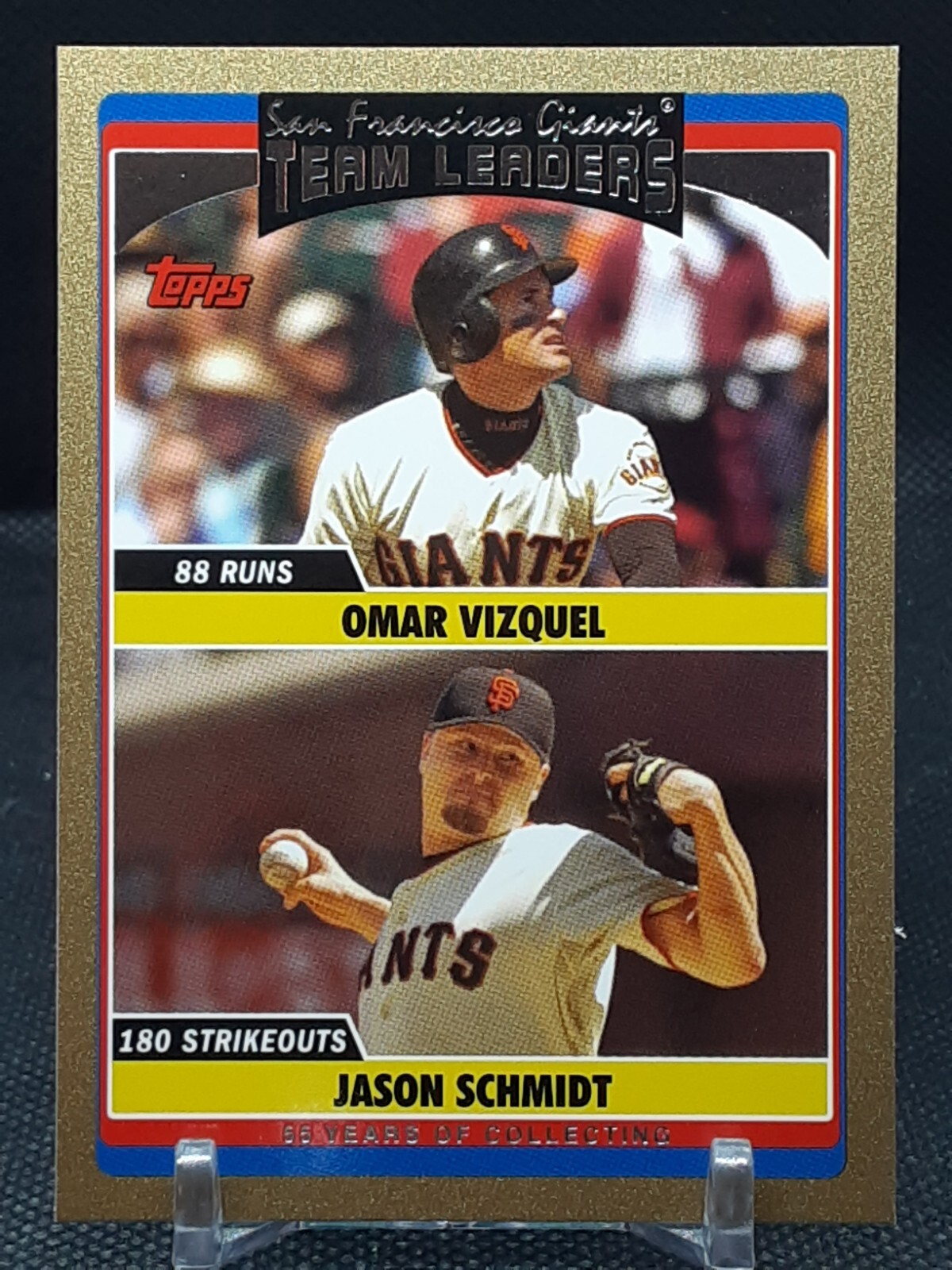 OMAR VIZQUEL / JASON SCHMIDT 2006 TOPPS UPDATE GOLD #1929/2006 GIANTS D2