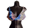 No Boundaries NOBO Juniors Swimsuit Bikini Swim Top Tie Dye Tiger Size Xl 15-17