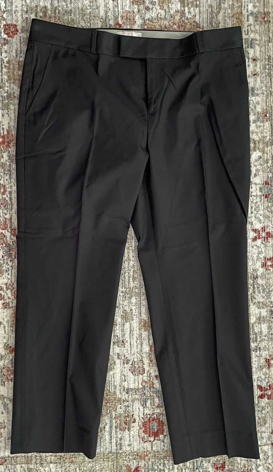 NEW!!! BANANA REPUBLIC Black Cotton Pants Capris Cropped Pockets Stretchy 14 NWT