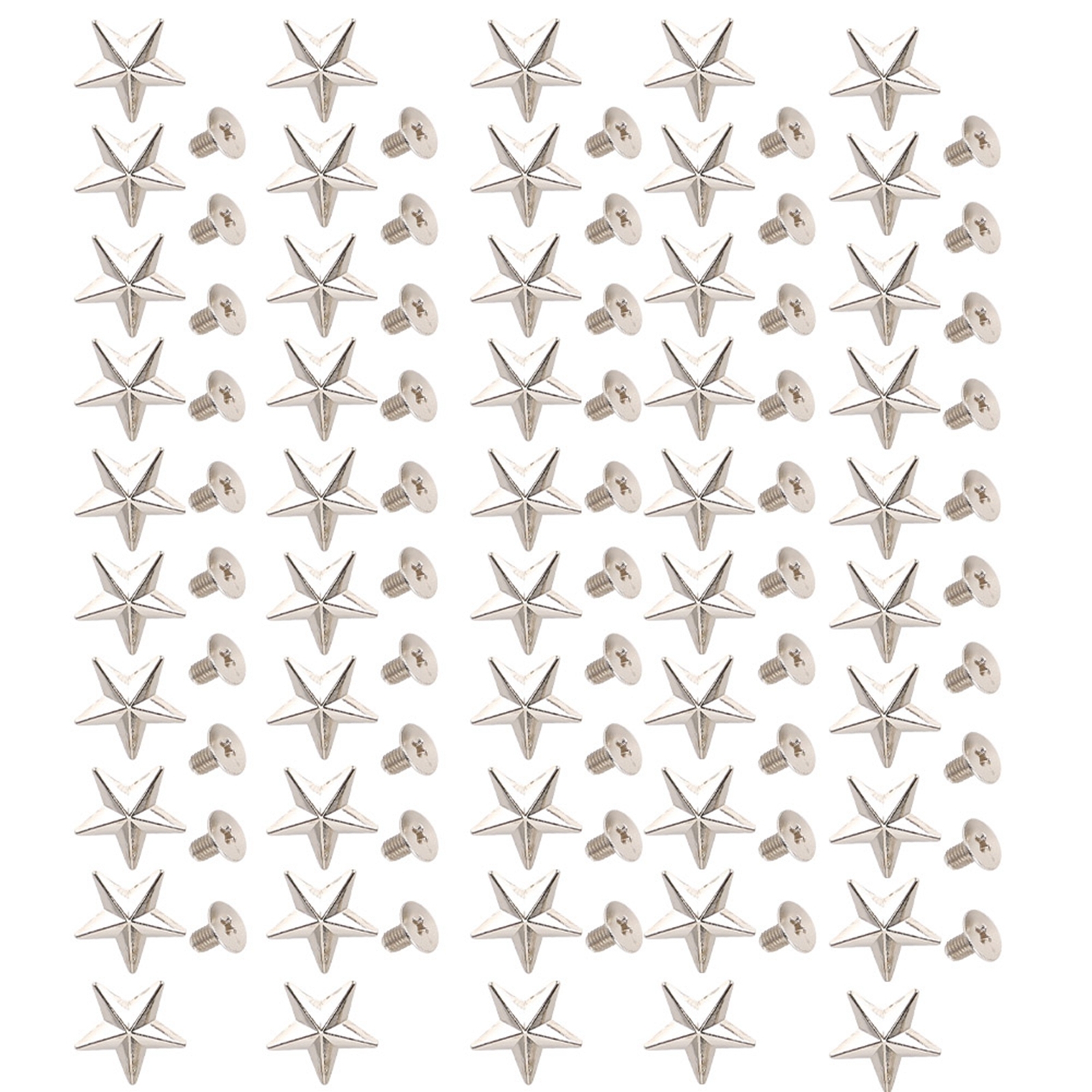 50 Sets Leather Rivets Star Shape Rivet With Screw Metal Studs Leather