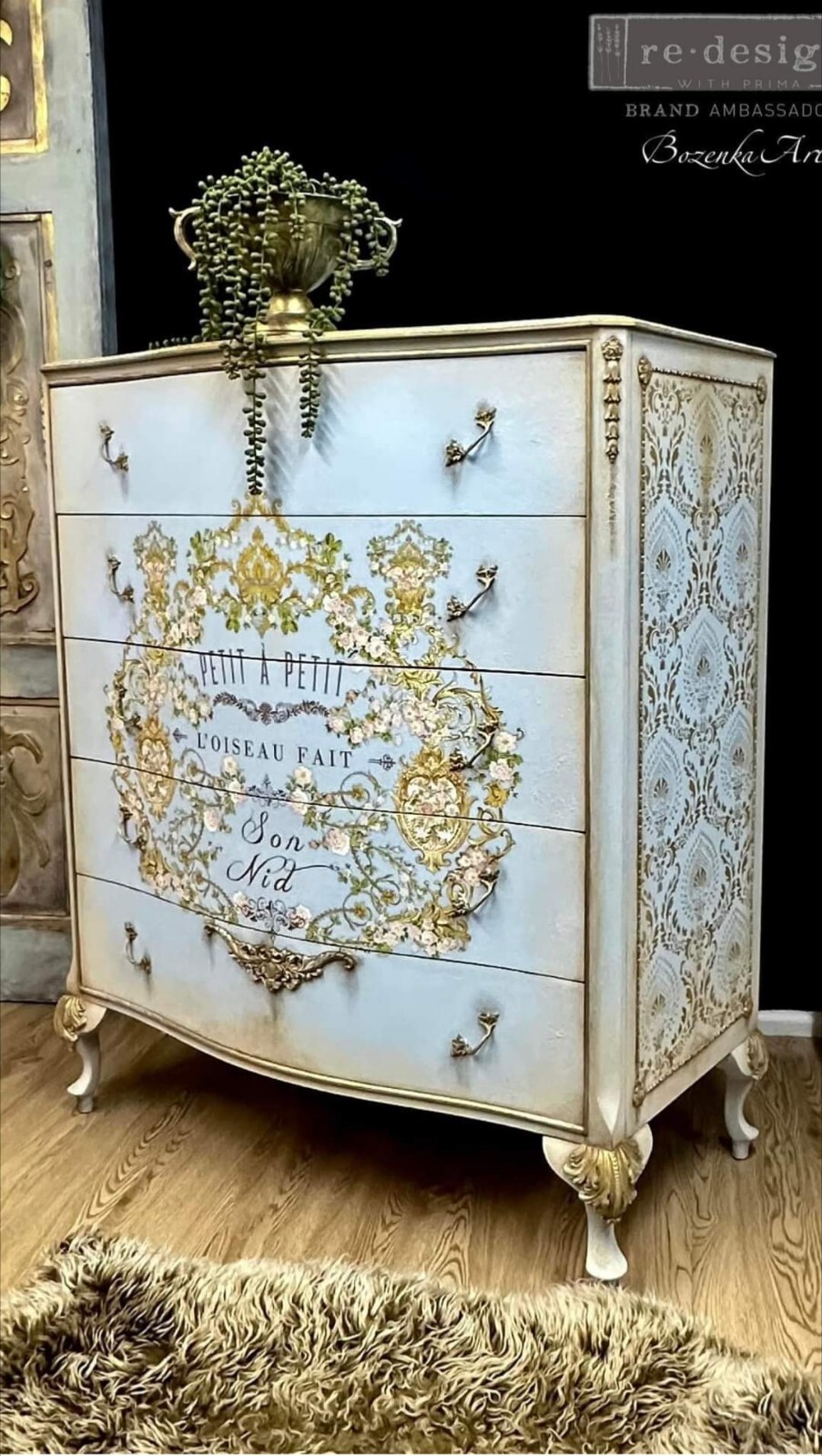 New Kacha & Redesign With Prima "Petit A Pet" Decor Transfer Floral