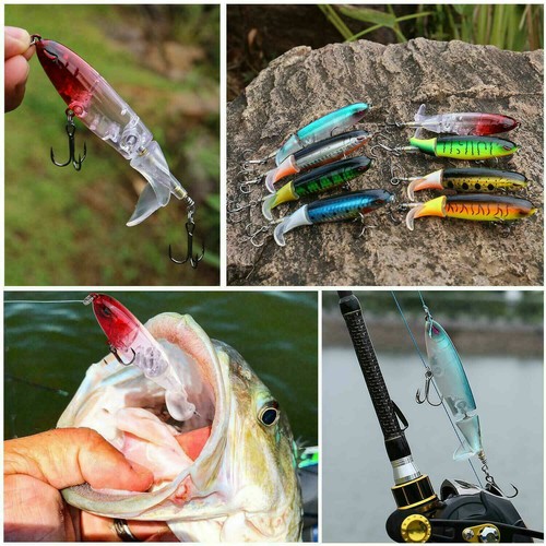 3 Stück Kunstköder Angelköder Whopper Plopper Hakenköder für Barsch Hecht Döbel - Bild 5 von 5