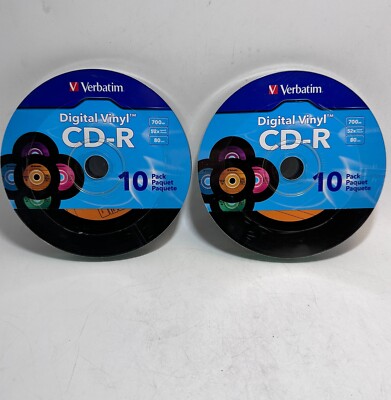 VERBATIM Digital Vinyl CD-R 10 pack 52X 700MB Media Disc