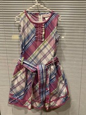 Americn Girl Plaid Party Dress for Girls Size 6 purple pink HTF-Retired