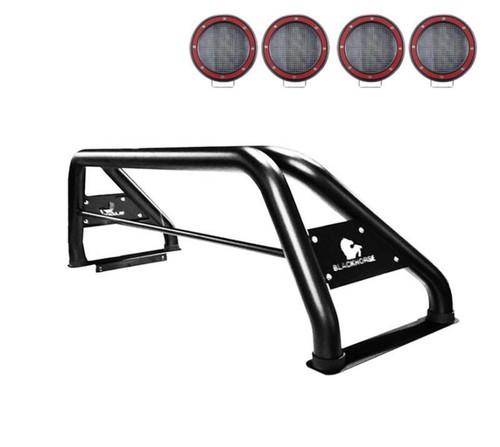 Black Horse CLASSIC Roll Bar Black with 5.3"LED Fits 2001-2022 Silverado 2500 HD - Picture 4 of 15
