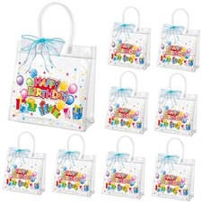 24 Pcs Clear Gift Bags with Handles Plastic Gift Wrap Totes PVC Party Birthday