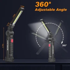 Rechargeable LED Work Light Magnetic 360° Rotate 5 Modes Flashlights Car Repair